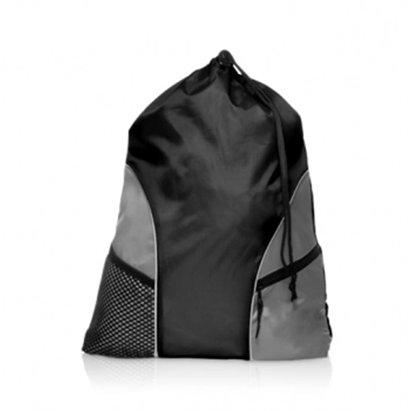 16" x 18.5" drawstring backpack made of polyester and mesh.... from ASI 39552 BEL Promo
