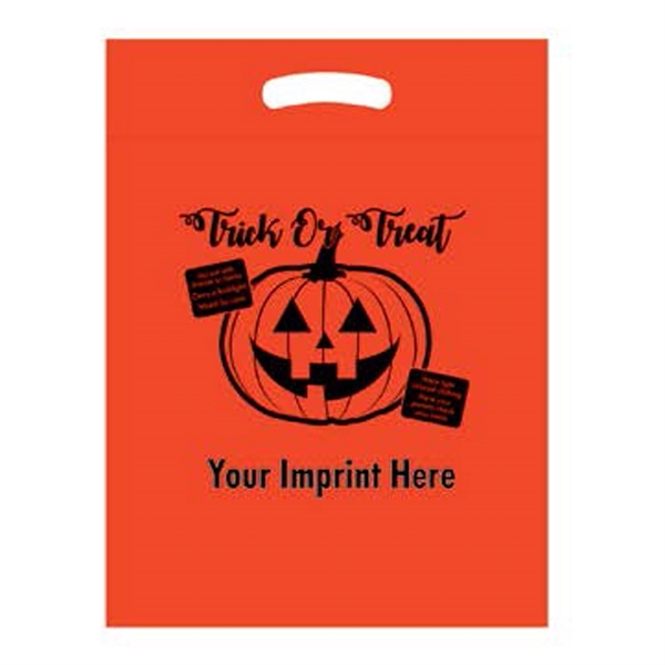 12" x 15" x 3" orange LDPE plastic Halloween bag with... from ASI 35290 American Ad Bag Co