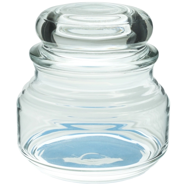 Thick clear 8 oz apothecary jar with tight seal and rounded... from ASI 39552 BEL Promo