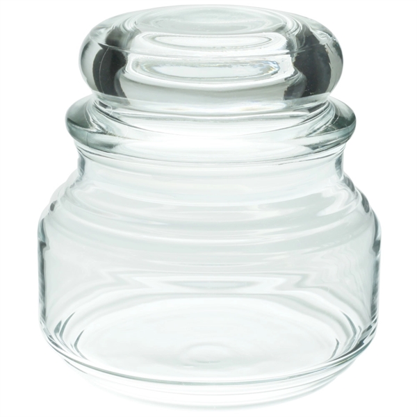 Thick clear 8 oz apothecary jar with tight seal and rounded... from ASI 39552 BEL Promo