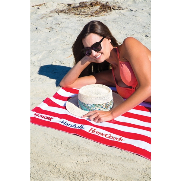 30" x 60" cabana striped beach towel made from 100% microfiber... from ASI 90913 Terry Town