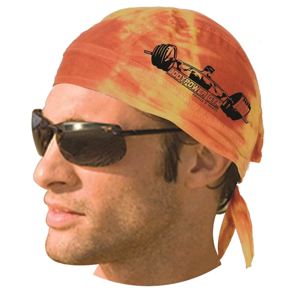 Skull-cap style bandanna with tie-dye design.... from ASI 44020 Bandanna Promotions By CARO-LINE / Bandanna Promotions