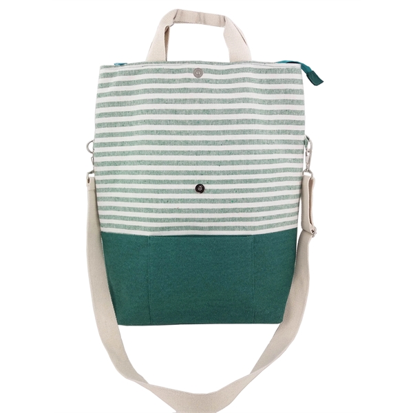Striped 2-Way Carry Fashion Tote... from ASI 34046 Allcasion Travelware Co