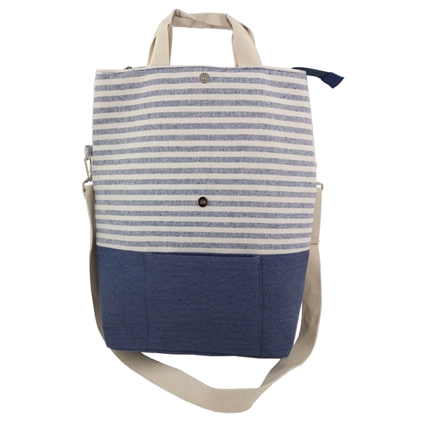 Striped 2-Way Carry Fashion Tote... from ASI 34046 Allcasion Travelware Co