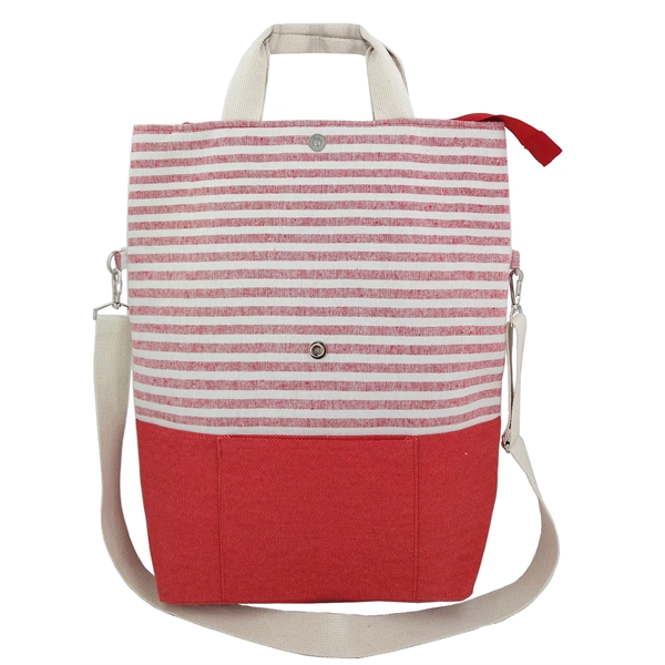Striped 2-Way Carry Fashion Tote... from ASI 34046 Allcasion Travelware Co