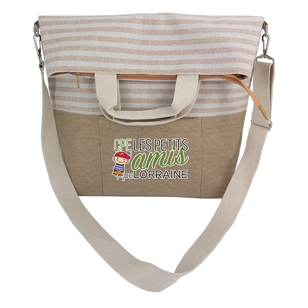 Striped 2-Way Carry Fashion Tote... from ASI 34046 Allcasion Travelware Co