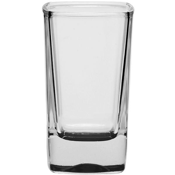 2.8 oz. clear glass shot glass with square shape.... from ASI 39552 BEL Promo