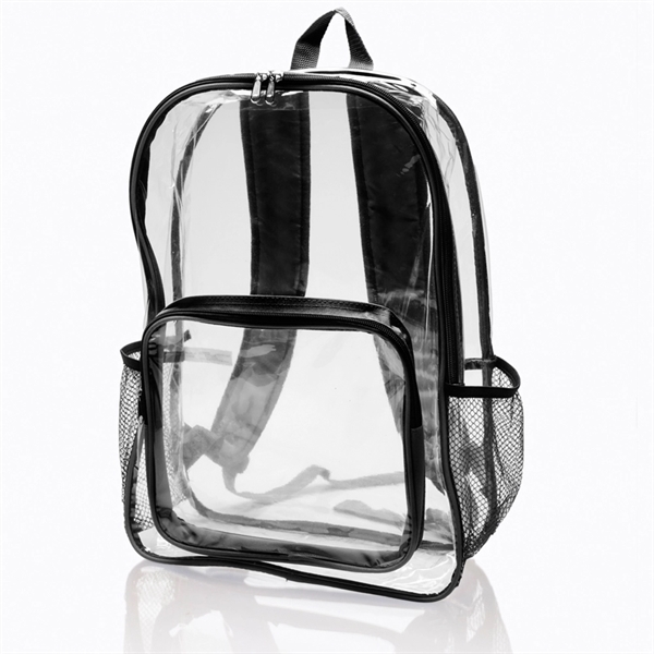 Clear plastic backpack with colored straps... from ASI 39552 BEL Promo