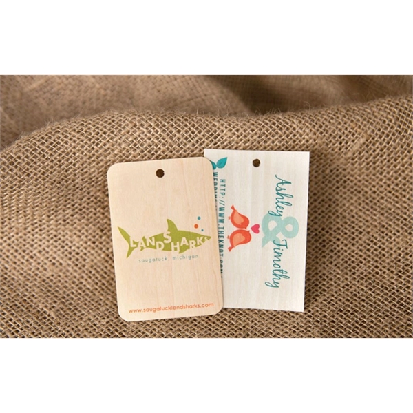 Wooden, 2" x 3 1/2" veneer gift tags provide a high-end... from ASI 92531 Unique Custom Products / UCP