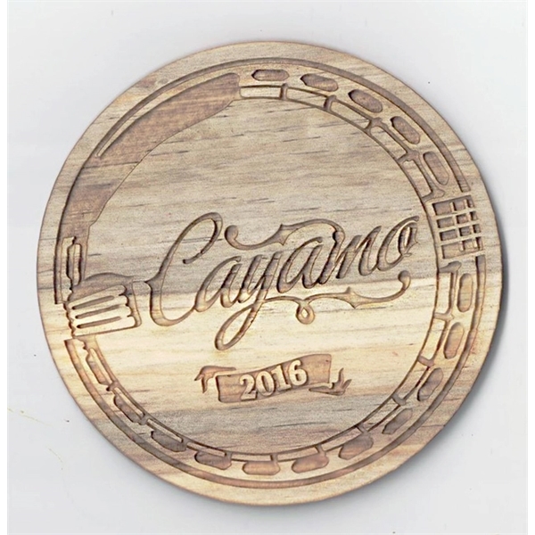 Laser-engraved wooden coasters measure 4" and come in square or round... from ASI 92531 Unique Custom Products / UCP
