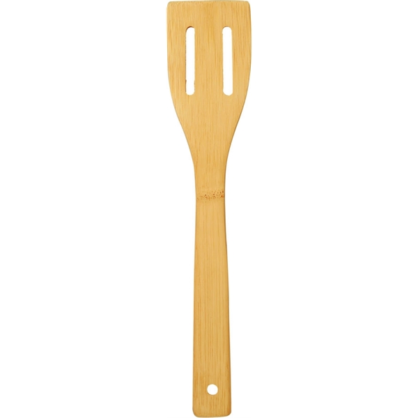 The 2 1/2" x 12" bamboo wood spatula features your logo... from ASI 92531 Unique Custom Products / UCP