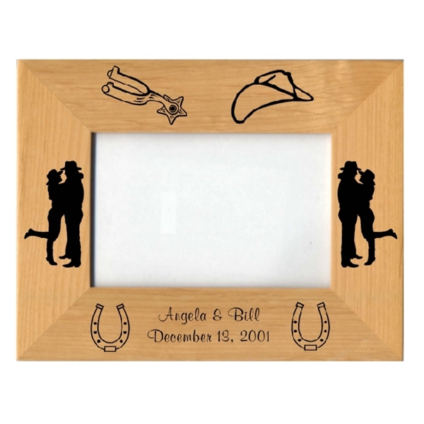 9.5" x 7.5" x 0.5" laser engraved wood frame for 5"... from ASI 92531 Unique Custom Products / UCP