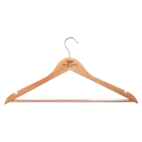 17.5" x 9.25" x 0.375" customizable maple wood clothes hanger.... from ASI 92531 Unique Custom Products / UCP