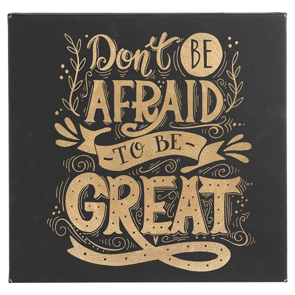 Premium leatherette wall art sign measures 14" x 14" and is... from ASI 92531 Unique Custom Products / UCP