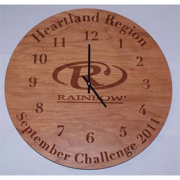 14" x 0.3125" wood wall clock. Made in the USA.... from ASI 92531 Unique Custom Products / UCP