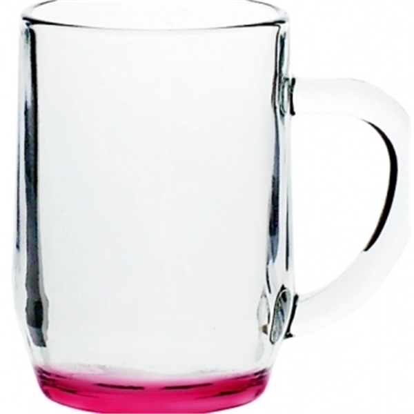 Clear 10 oz glass mug with tapered bottom and thick c-handle... from ASI 39552 BEL Promo