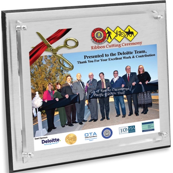 8" x 10" brushed aluminum plaque with elevated clear acrylic imprint... from ASI 62660 Innovation Line