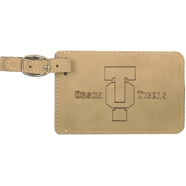 4.25" x 2.75" x 0.0625" leatherette luggage tag with buckle closure.... from ASI 92531 Unique Custom Products / UCP