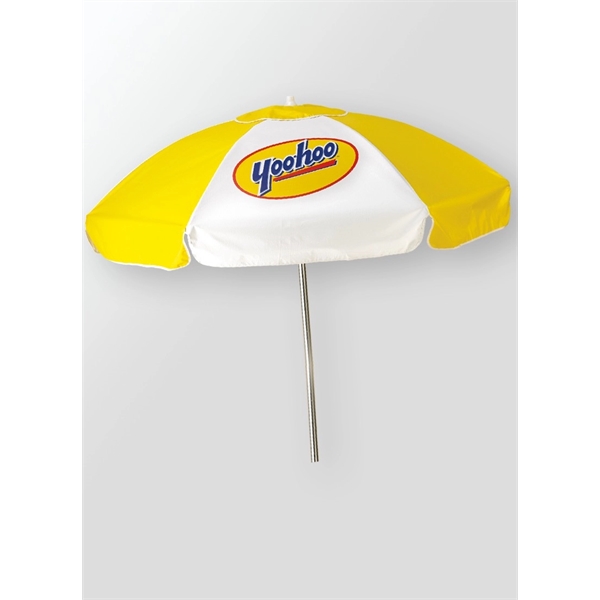 Vinyl patio/cafe umbrella with 78" arc, 6 panel configuration and 2-piece... from ASI 76730 Peerless Umbrella Co Inc