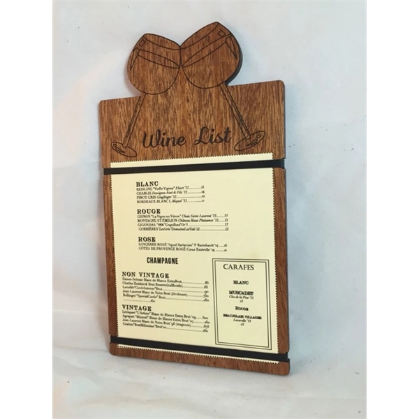 Wood veneer board for menus which attach to the board using... from ASI 92531 Unique Custom Products / UCP