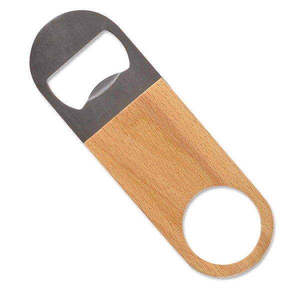 1.62"H x 4.75"W x 0.31"D bottle opener made of bamboo and... from ASI 54040 Fey Promo / Mi Line by Fey