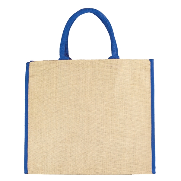100% natural Fresno eco-friendly jute tote bags with 16.5" carrying handles... from ASI 39552 BEL Promo