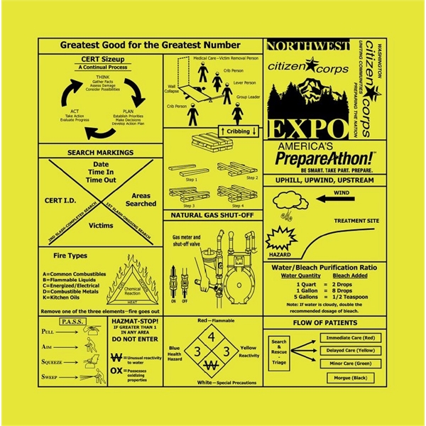 22" x 22" neon colored bandanna made of 100% imported cotton.... from ASI 44020 Bandanna Promotions By CARO-LINE / Bandanna Promotions