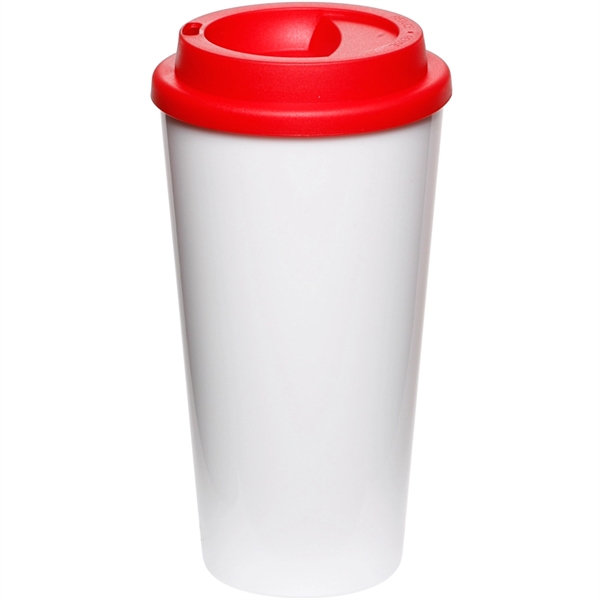 16 oz. double walled plastic tumbler with screw-on lid.... from ASI 39552 BEL Promo