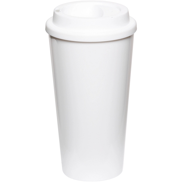 16 oz. double walled plastic tumbler with screw-on lid.... from ASI 39552 BEL Promo