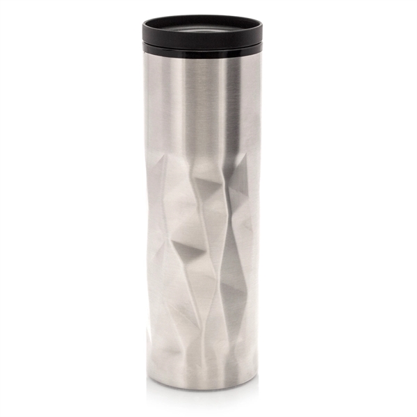 Silver stainless steel insulated travel mugs with plastic inner liner and... from ASI 39552 BEL Promo