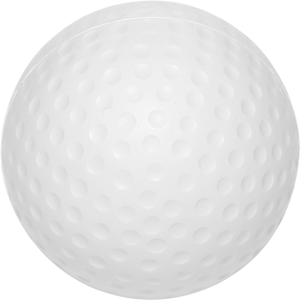 White polyurethane stress reliever ball shaped like a golf ball that... from ASI 39552 BEL Promo