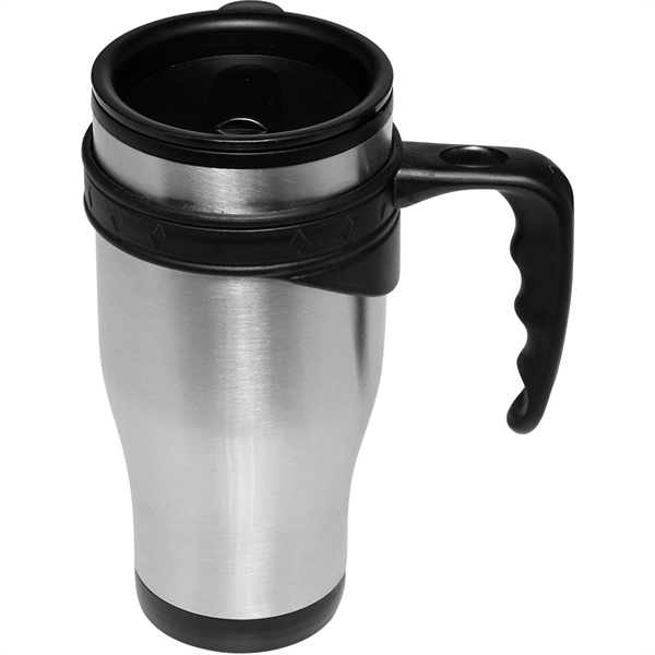 16 oz. sporty stainless steel travel mug with lid, handle, and... from ASI 39552 BEL Promo