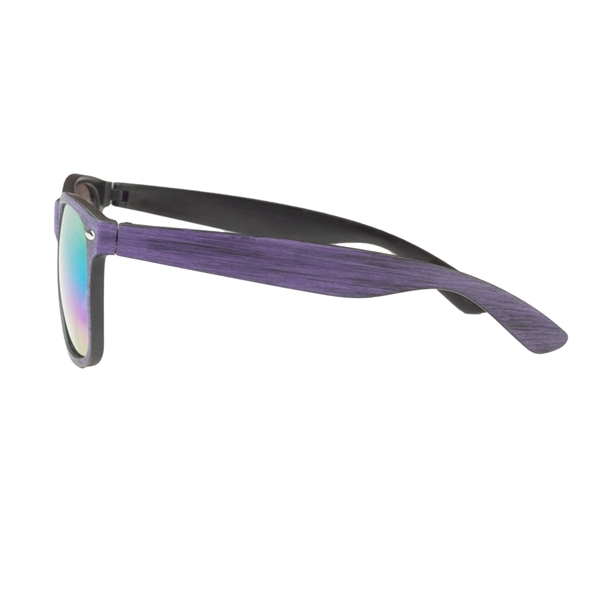Polycarbonate sunglasses with matte woodgrain finish, mirrored reflector lenses, and UV... from ASI 39552 BEL Promo
