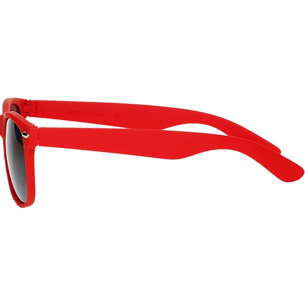 Velvet smooth plastic sunglasses in an adult size with UV protection.... from ASI 39552 BEL Promo