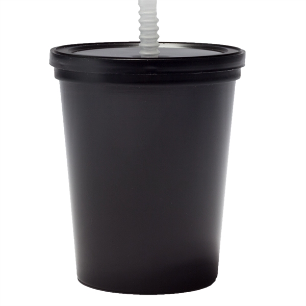 BPA free 16 oz. plastic stadium cup with lid and straw... from ASI 39552 BEL Promo