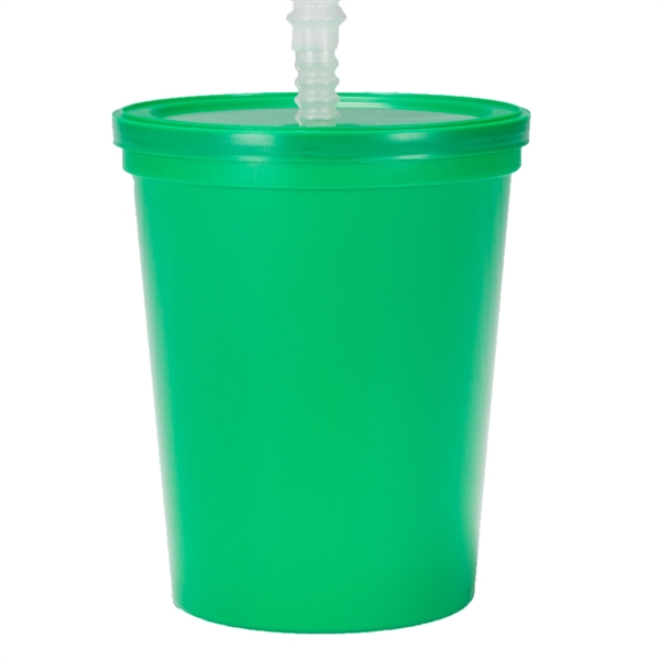 BPA free 16 oz. plastic stadium cup with lid and straw... from ASI 39552 BEL Promo
