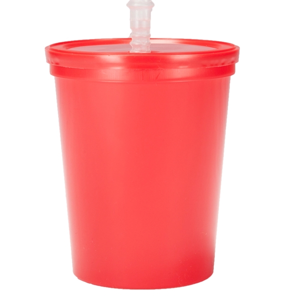 BPA free 16 oz. plastic stadium cup with lid and straw... from ASI 39552 BEL Promo