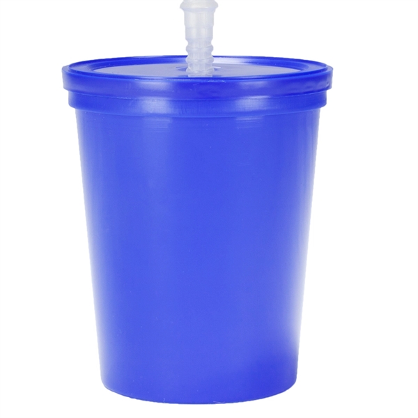 BPA free 16 oz. plastic stadium cup with lid and straw... from ASI 39552 BEL Promo
