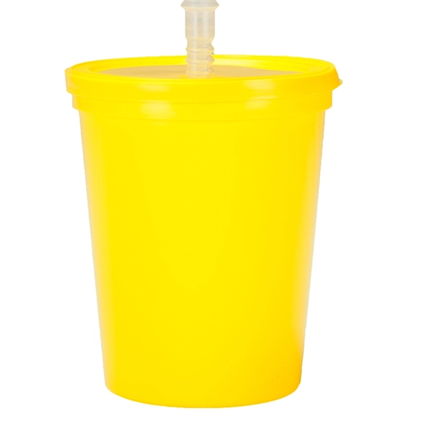 BPA free 16 oz. plastic stadium cup with lid and straw... from ASI 39552 BEL Promo