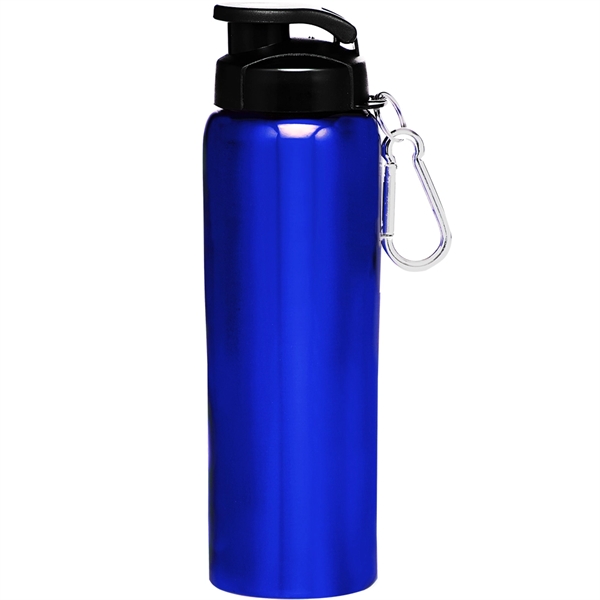 Stainless steel water bottle with carabiner, 27 oz. Actual size 9... from ASI 39552 BEL Promo