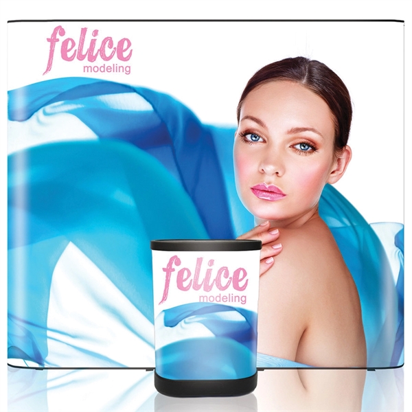 9' LAM surf pop-up full graphic display package with banner, frame,... from ASI 30442 Above & Beyond Advertising Products