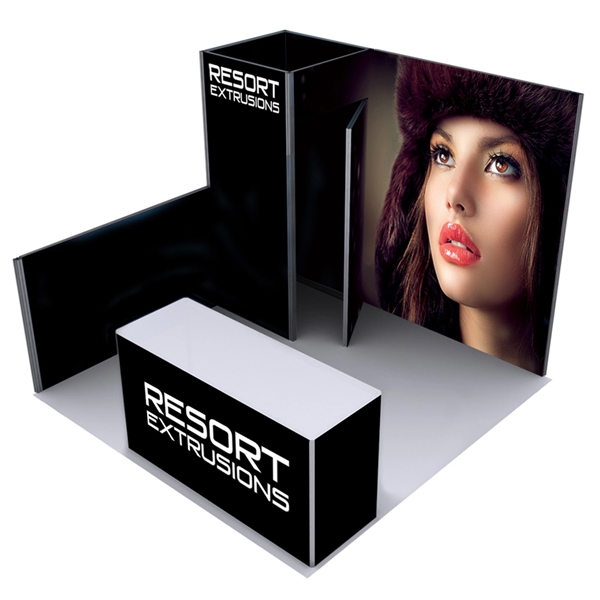 112.6" x 94.5" SEG fabric booth with custom add-ons.... from ASI 30442 Above & Beyond Advertising Products