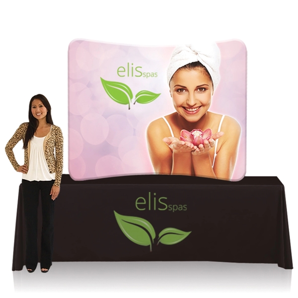 Curved tabletop display with travel bag.... from ASI 30442 Above & Beyond Advertising Products