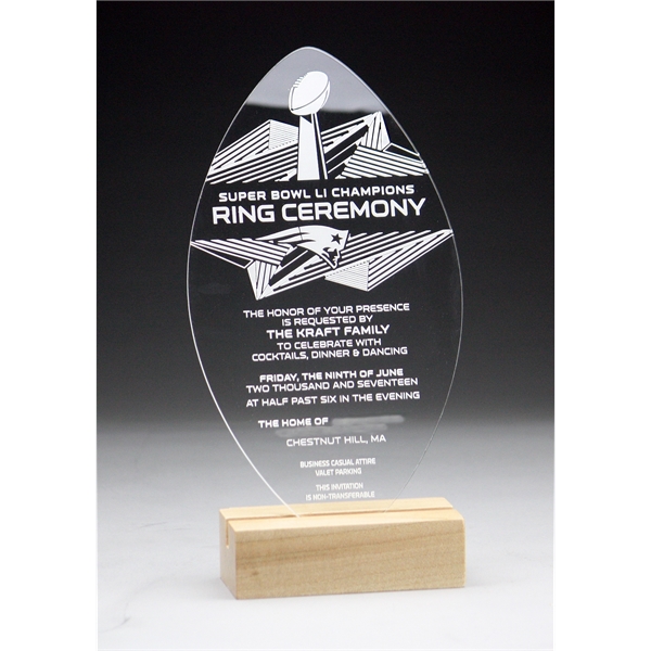 Color-printed, acrylic invitations measure 4" x 5" to fit standard-sized envelopes... from ASI 92531 Unique Custom Products / UCP