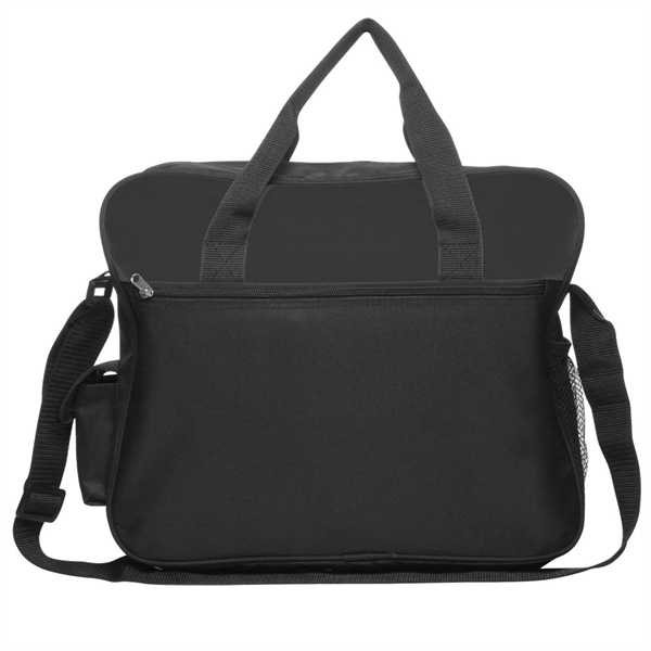 Laptop-messenger bag with a front zippered compartment, mesh side pocket, cell... from ASI 39552 BEL Promo