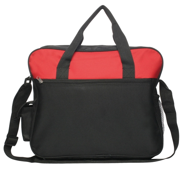 Laptop-messenger bag with a front zippered compartment, mesh side pocket, cell... from ASI 39552 BEL Promo