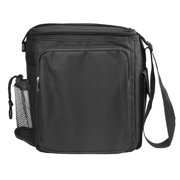 Insulated lunch bag with top zipper closure, two side pockets, one... from ASI 39552 BEL Promo