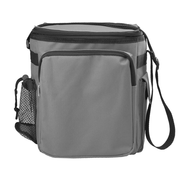 Insulated lunch bag with top zipper closure, two side pockets, one... from ASI 39552 BEL Promo
