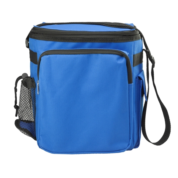 Insulated lunch bag with top zipper closure, two side pockets, one... from ASI 39552 BEL Promo