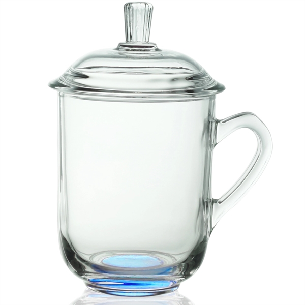 13 oz. Brisk Glass Coffee or Tea Mugs with Lids... from ASI 39552 BEL Promo